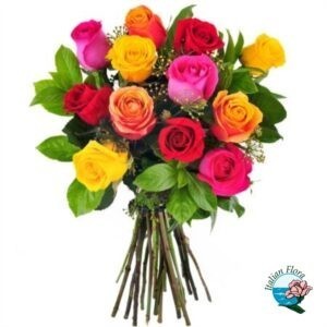 bouquet di rose colorate