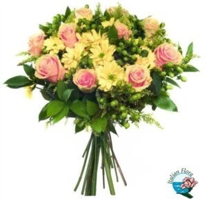 Bouquet nei toni del rosa e del giallo
